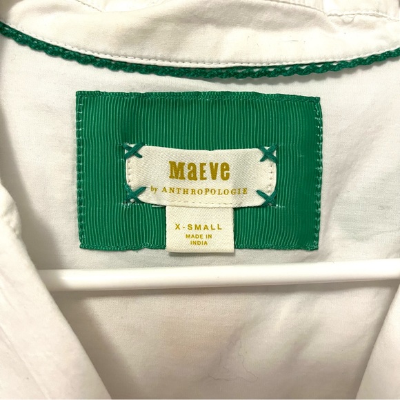 anthropologie • coral reef seashell cropped button up short sleeve collar shirt - Picture 12 of 17